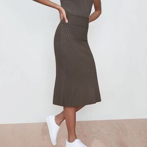 MM Lafleur York Skirt in Safari Slinky Knit Midi
